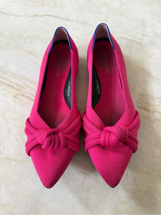 Rothy's Shoes - Rothy's Pointed Knot Flats in Bright Pink